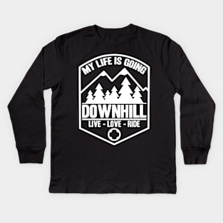 Downhill Mountainbike MTB Mountainbiker Gift Quote Kids Long Sleeve T-Shirt